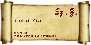 Szuhai Zia névjegykártya